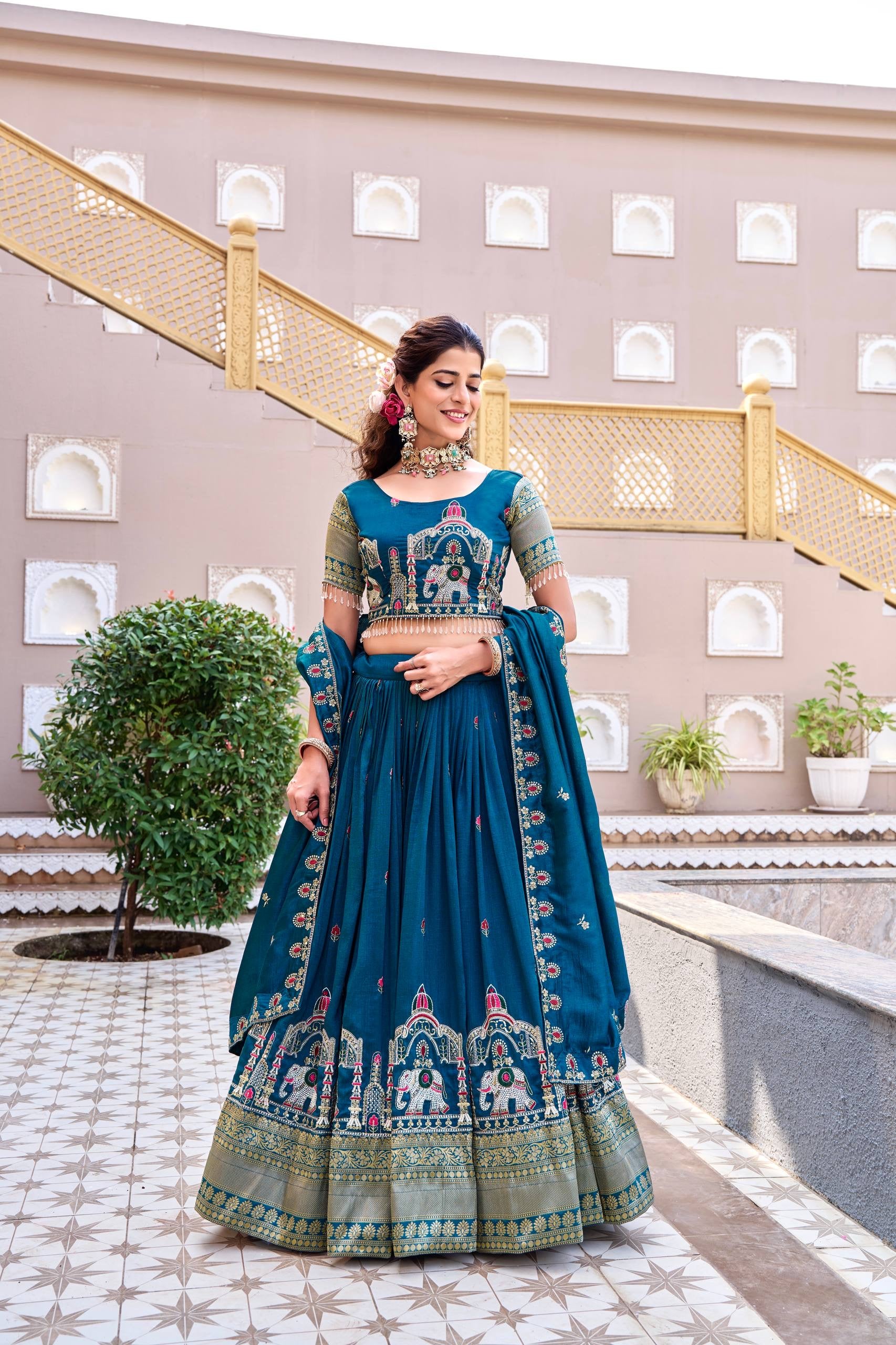 Velmorafeb Grand Wedding Collection Peacock Design Lehenga