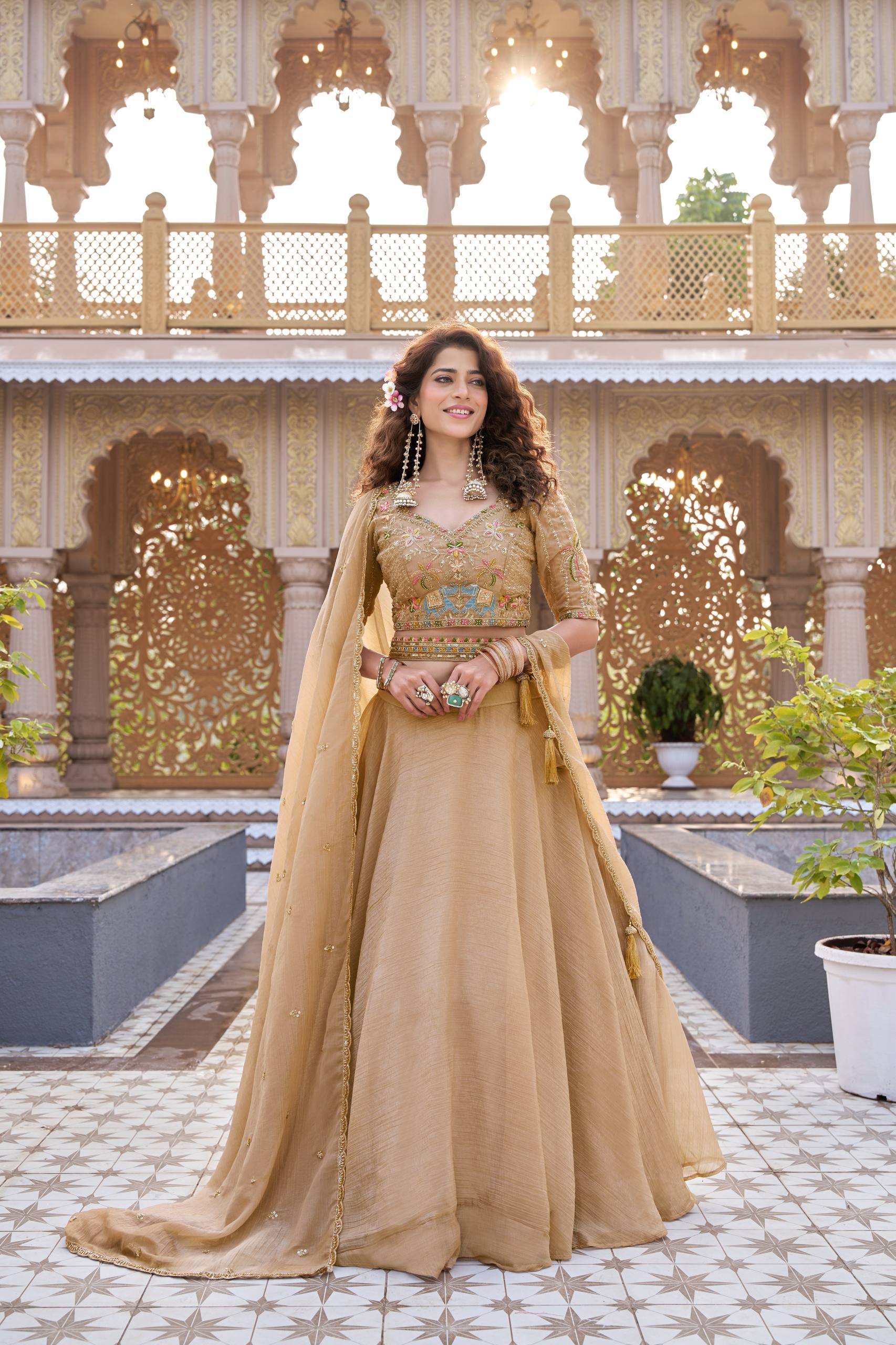 VELMORA Heritage Bridal Collection: Premium Crunchy Silk Lehenga Choli with 9-Meter Grand Flair