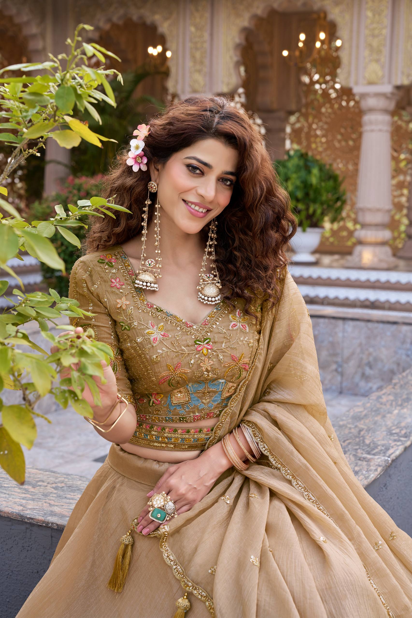 VELMORA Heritage Bridal Collection: Premium Crunchy Silk Lehenga Choli with 9-Meter Grand Flair