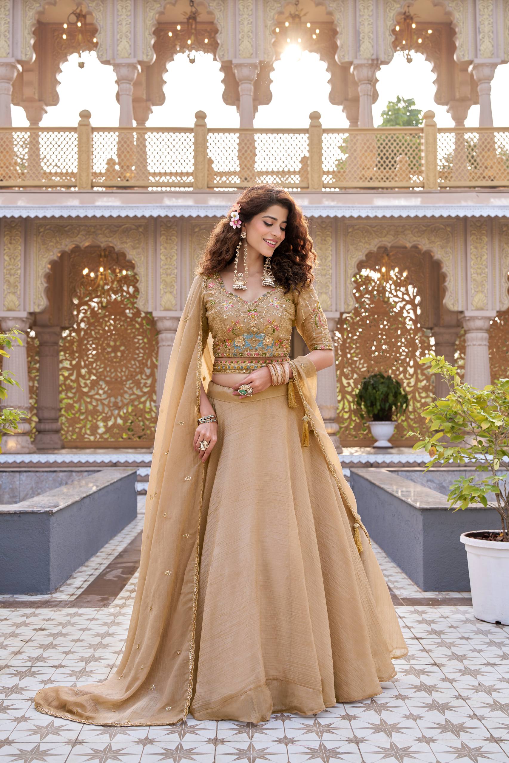 VELMORA Heritage Bridal Collection: Premium Crunchy Silk Lehenga Choli with 9-Meter Grand Flair