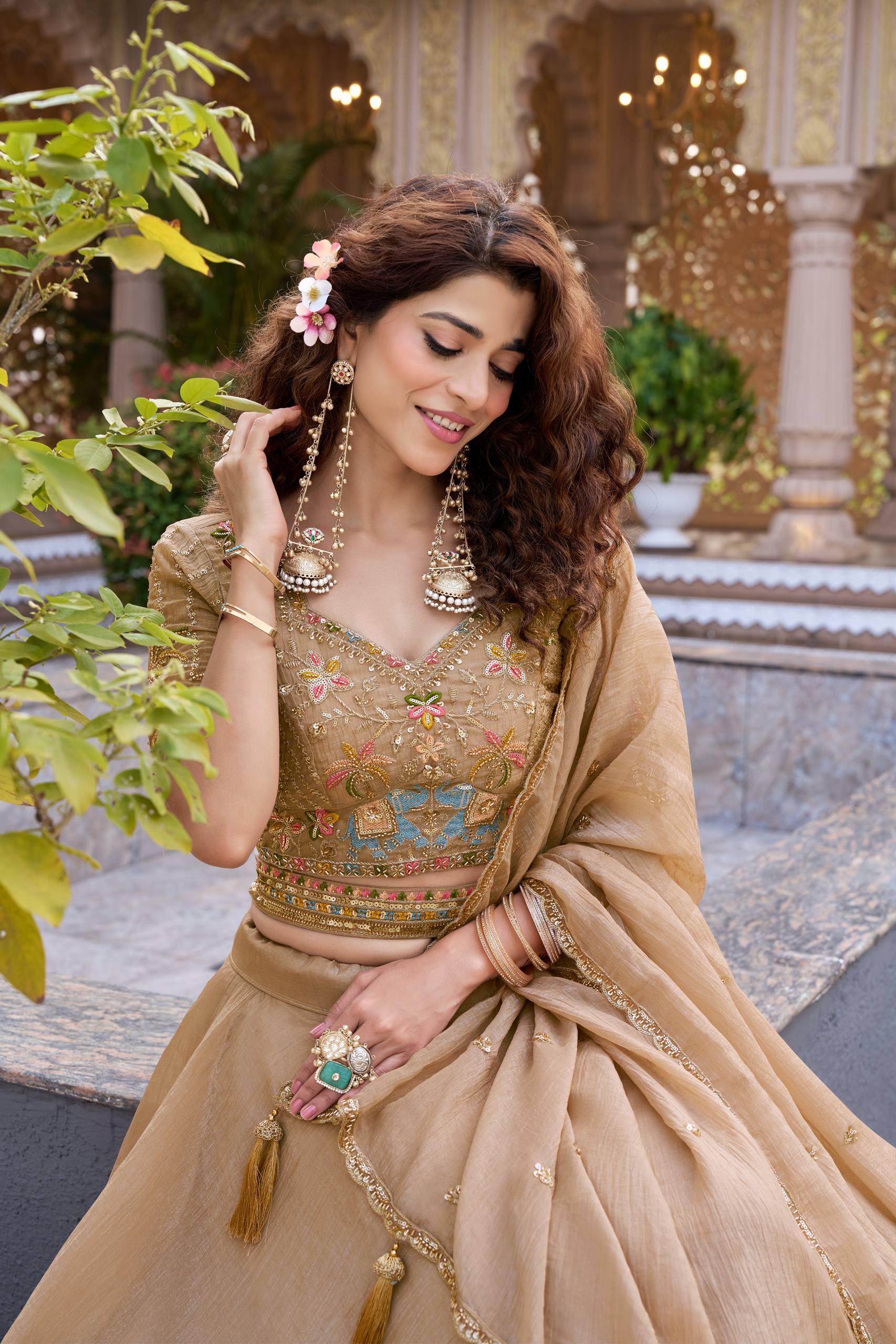 VELMORA Heritage Bridal Collection: Premium Crunchy Silk Lehenga Choli with 9-Meter Grand Flair